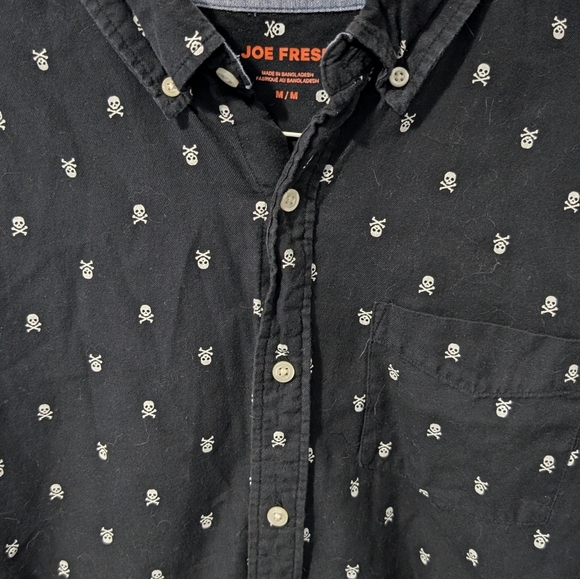 Joe Fresh Skull Print Dress Shirt - US M - Picture 6 of 14